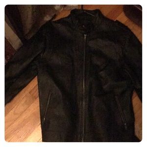 Leather lack jacket